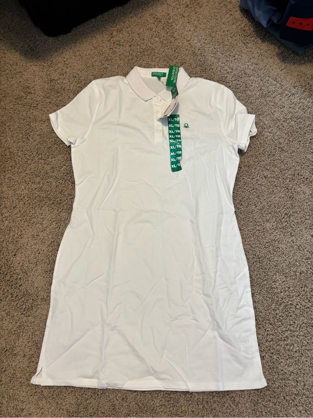 Benetton White Polo Shirt Dress - Women's